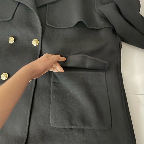 Nap Loungewear Double Breasted Wool Cashmere Coat XL Ornate Buttons Missing Belt - Picture 12 of 13